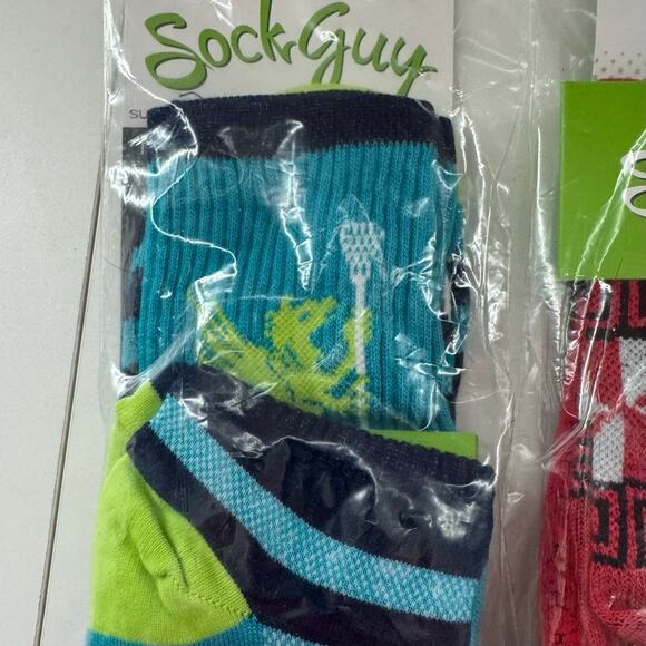 Sock Guy Performance Crew Socks  Set 3 Lacrosse Maryland/Lax Balls/Griffin L-XL - Picture 4 of 6